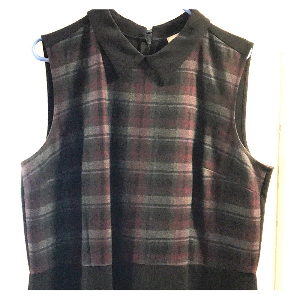 Loft Plaid/Black Dress